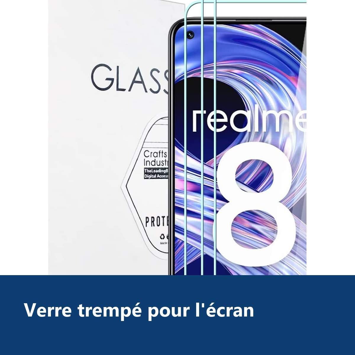 Vue de détail – Verres Trempes X3 Pour Realme 8 5G