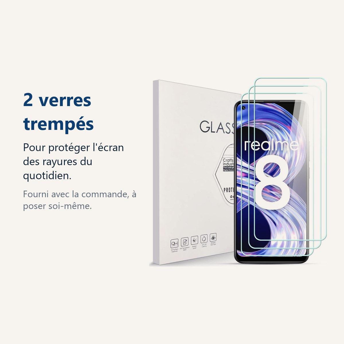 Verre trempé pour protéger lécran – Verres Trempes X3 Pour Realme 8 5G