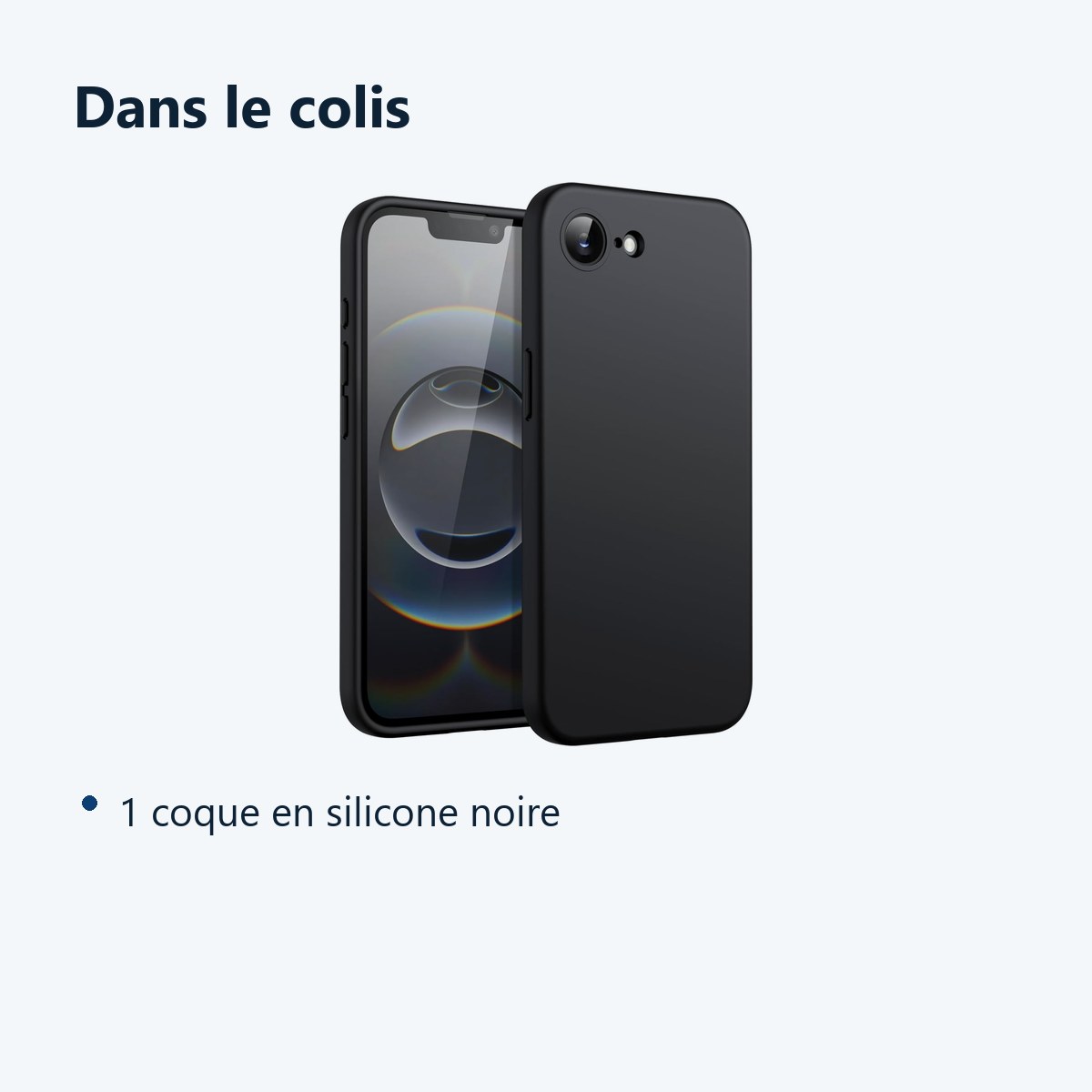 Contenu du colis – Coque Pour iPhone 16e Silicone Noir