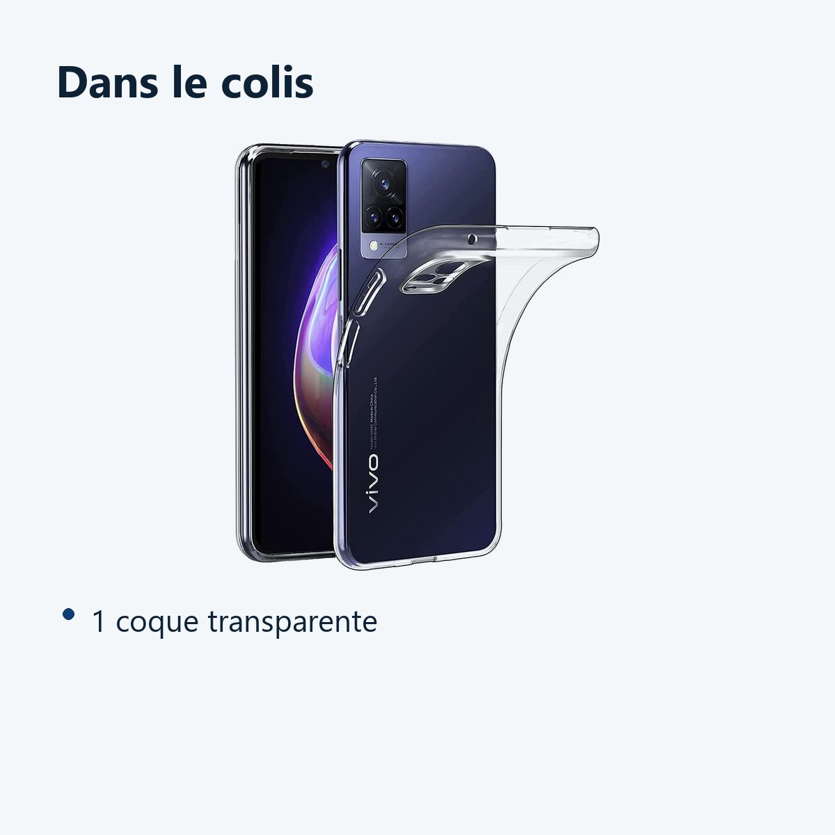 Contenu du colis – Coque Silicone Transparente Pour Vivo V21 5G