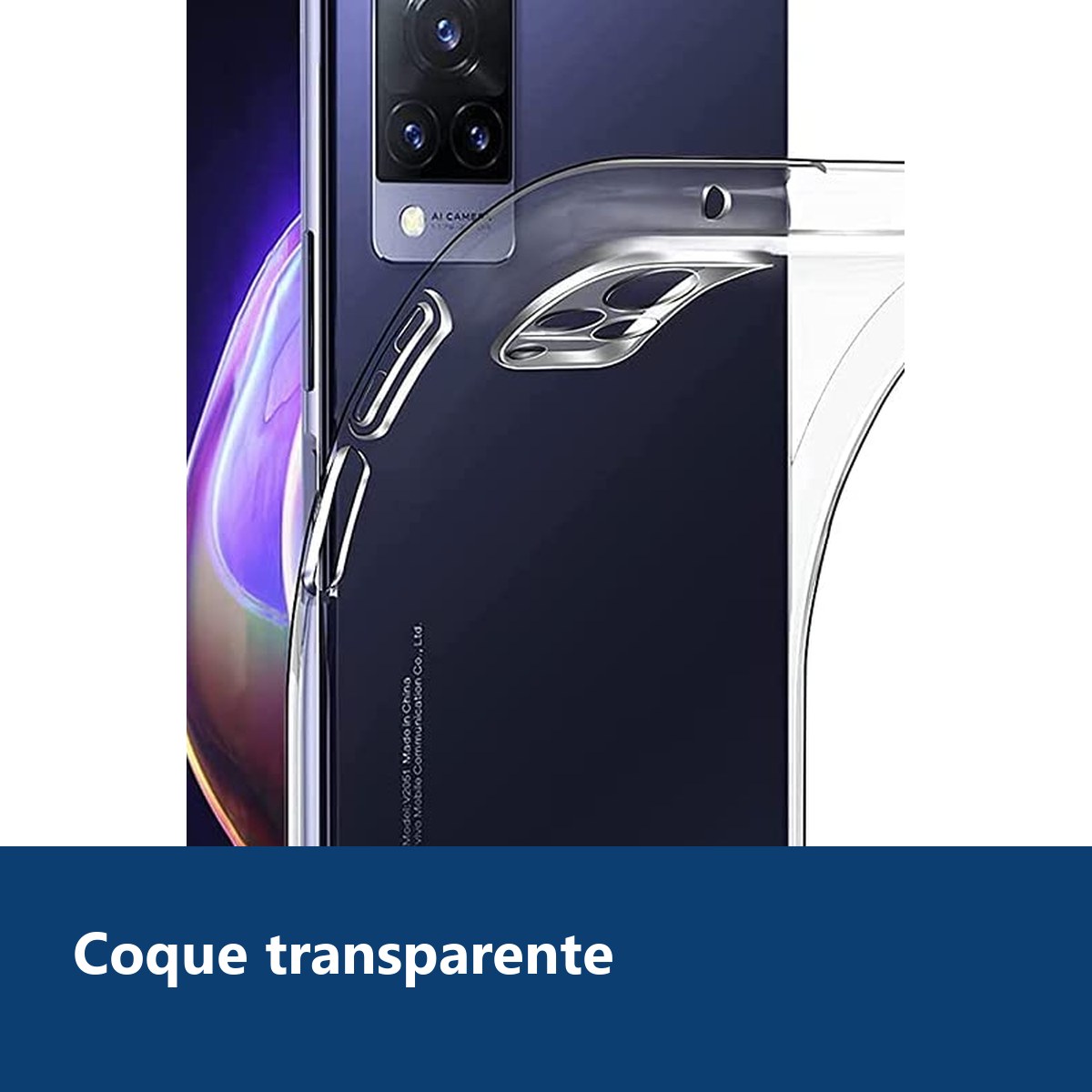 Vue de détail – Coque Silicone Transparente Pour Vivo V21 5G