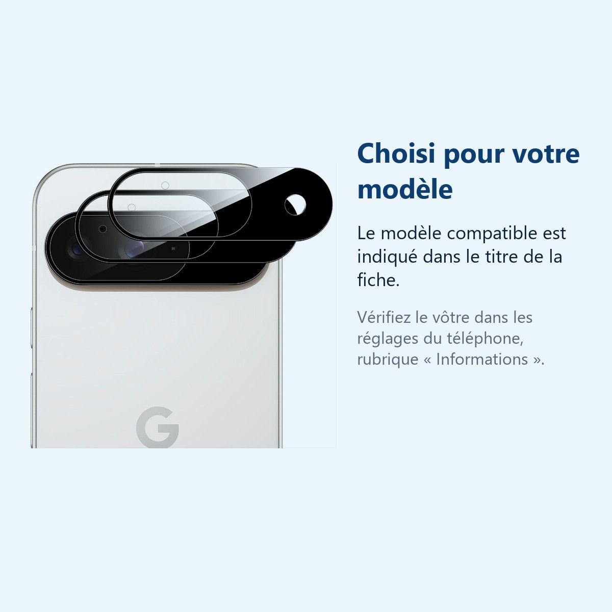Accessoire ajusté au modèle exact – Verres Protection Camera Arriere X2 Pour Pixel 9