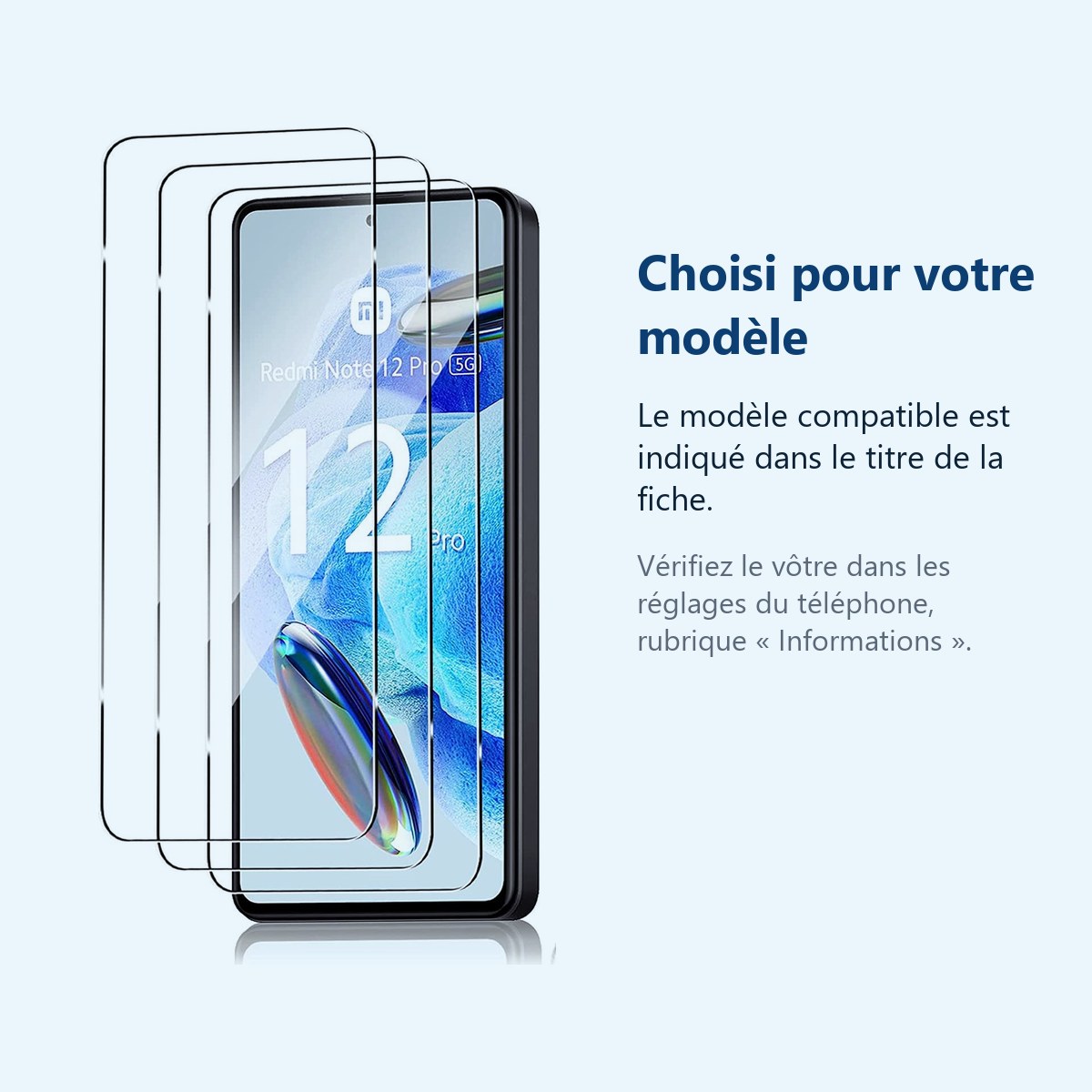 Accessoire ajusté au modèle exact – Verres Trempes X3 Pour Xiaomi Redmi Note 12 Pro