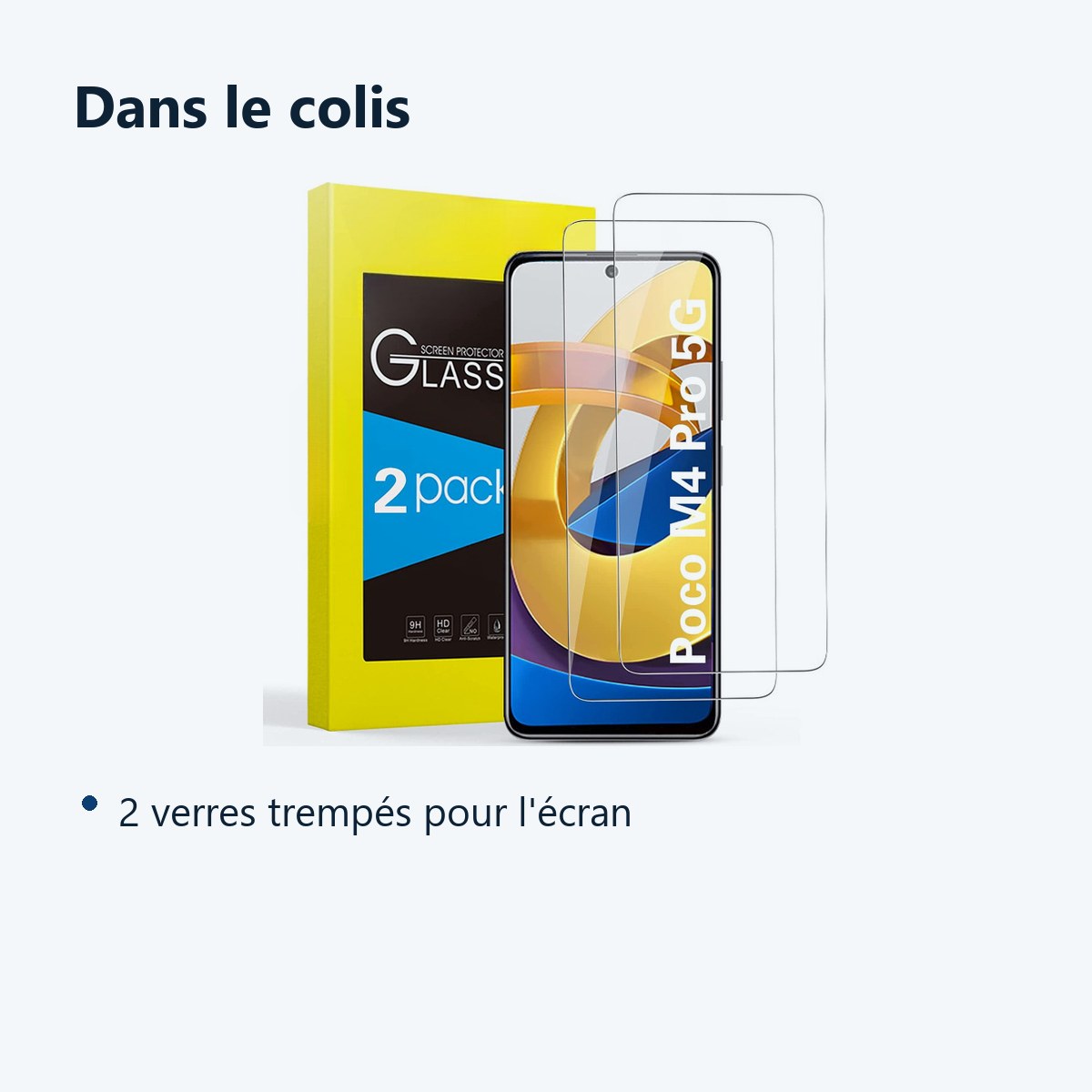 Contenu du colis – Verres Trempes X3 Pour Poco M4 Pro 5G