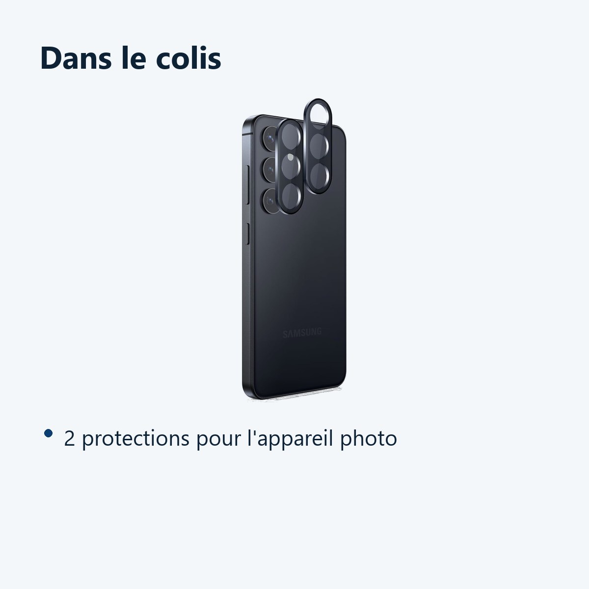 Contenu du colis – Verres Protection Camera Arriere X2 Pour Samsung Galaxy S24