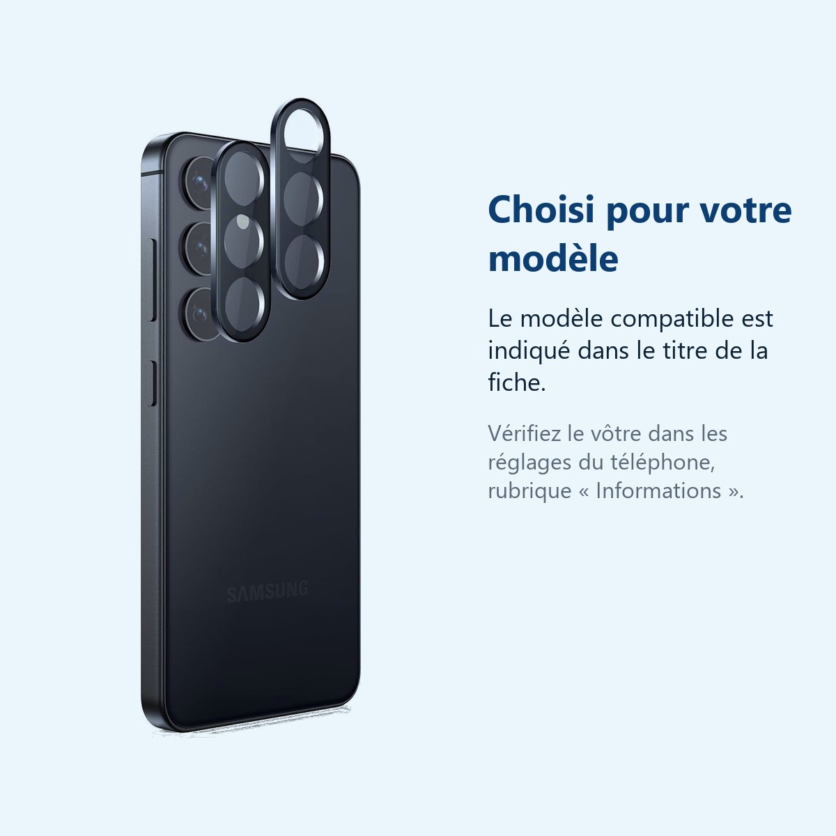 Accessoire ajusté au modèle exact – Verres Protection Camera Arriere X2 Pour Samsung Galaxy S24