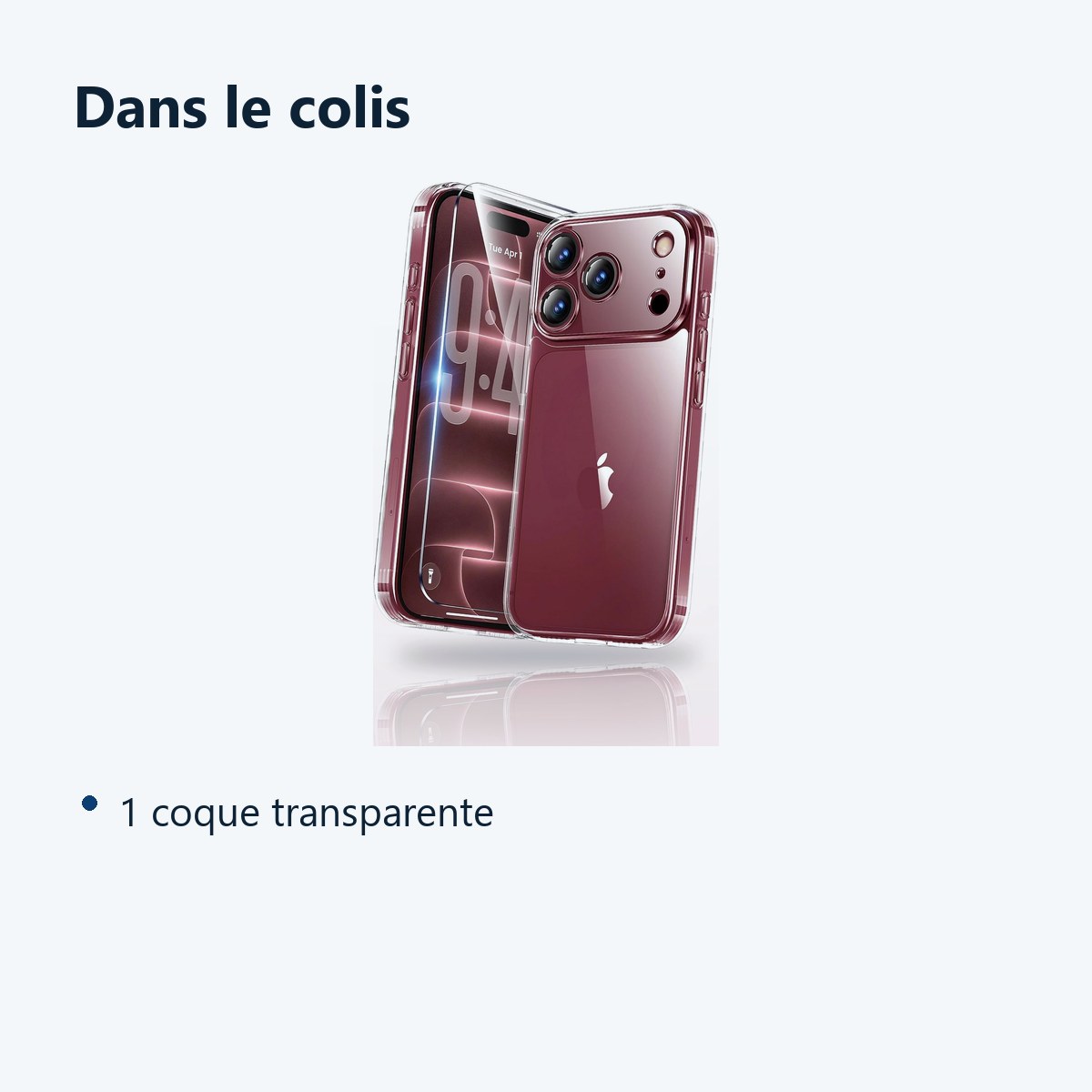 Contenu du colis – Coque Silicone Transparente Pour iPhone 18 Pro Max