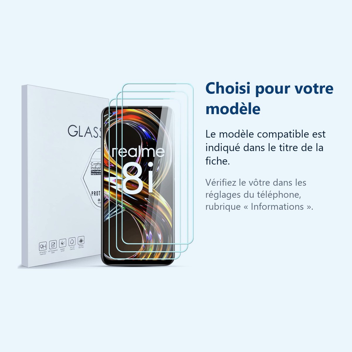 Accessoire ajusté au modèle exact – Verres Trempes X3 Pour Realme 8i
