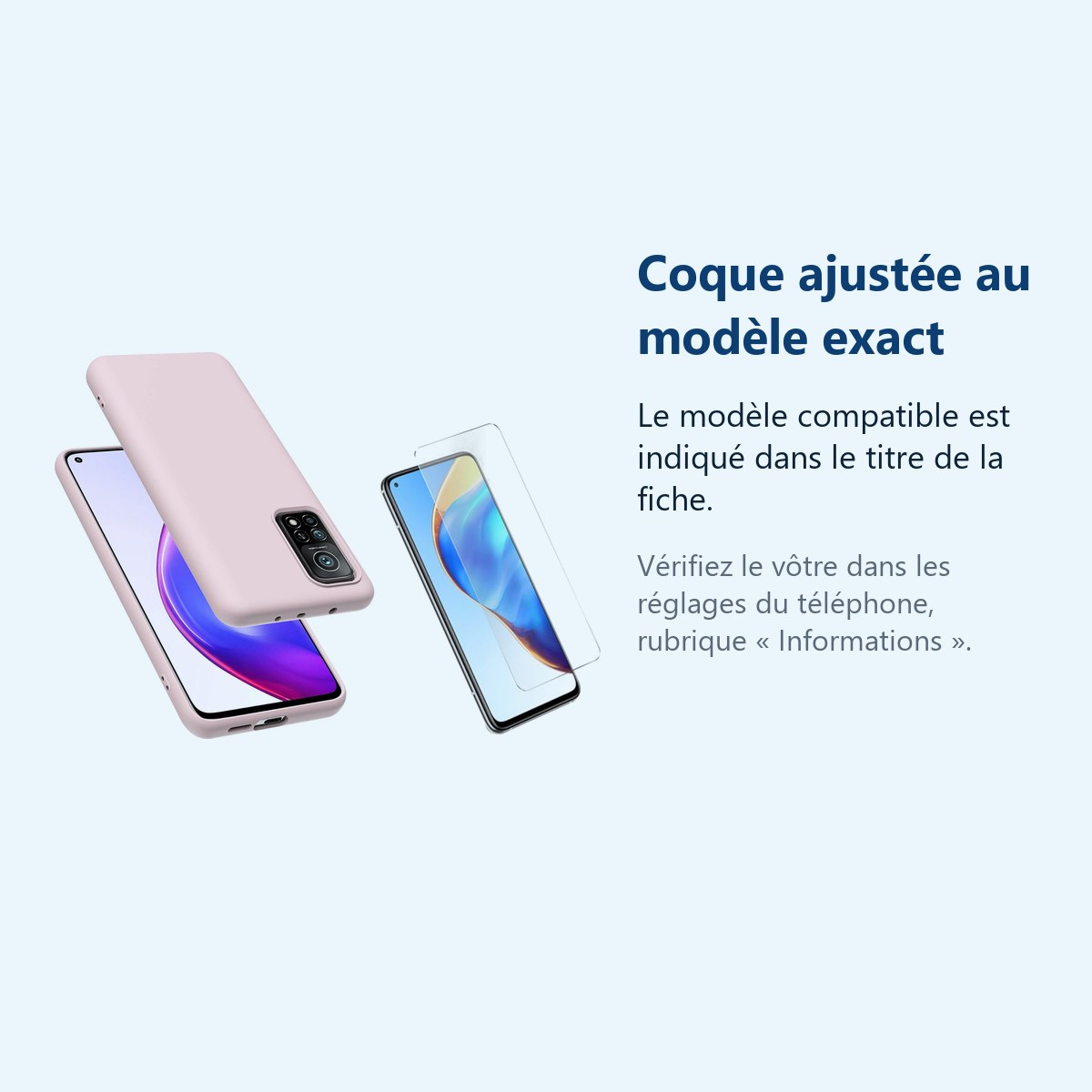 Accessoire ajusté au modèle exact – Coque Silicone Rose + Verre Trempe Pour Xiaomi 11T / 11T Pro
