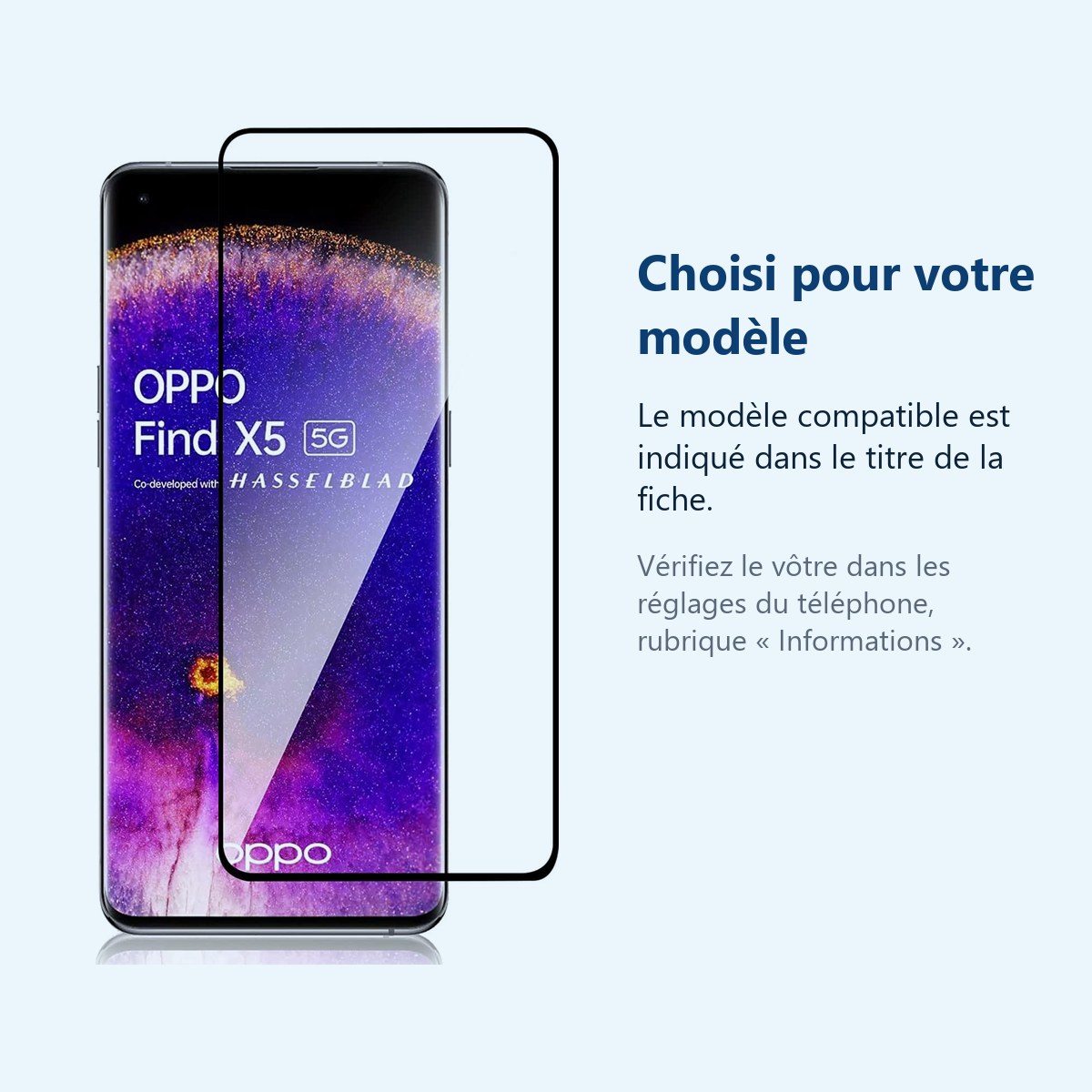 Accessoire ajusté au modèle exact – Verre Trempe Pour Oppo Find X5
