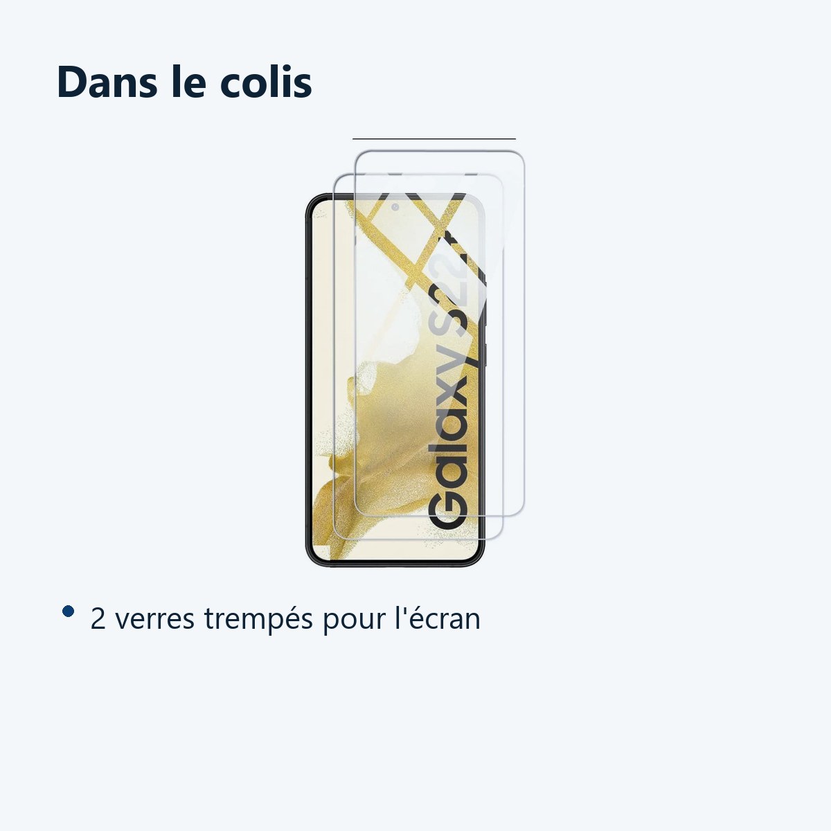 Contenu du colis – Verres Trempes X2 Pour Samsung Galaxy S22 Plus 5G
