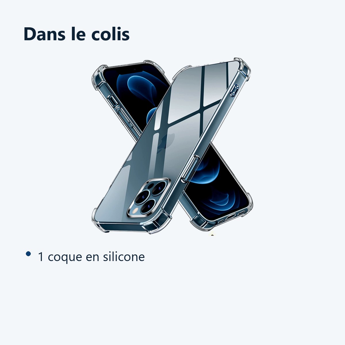 Contenu du colis – Coque Silicone Angles Renforces Pour Apple iPhone 12 Pro Max