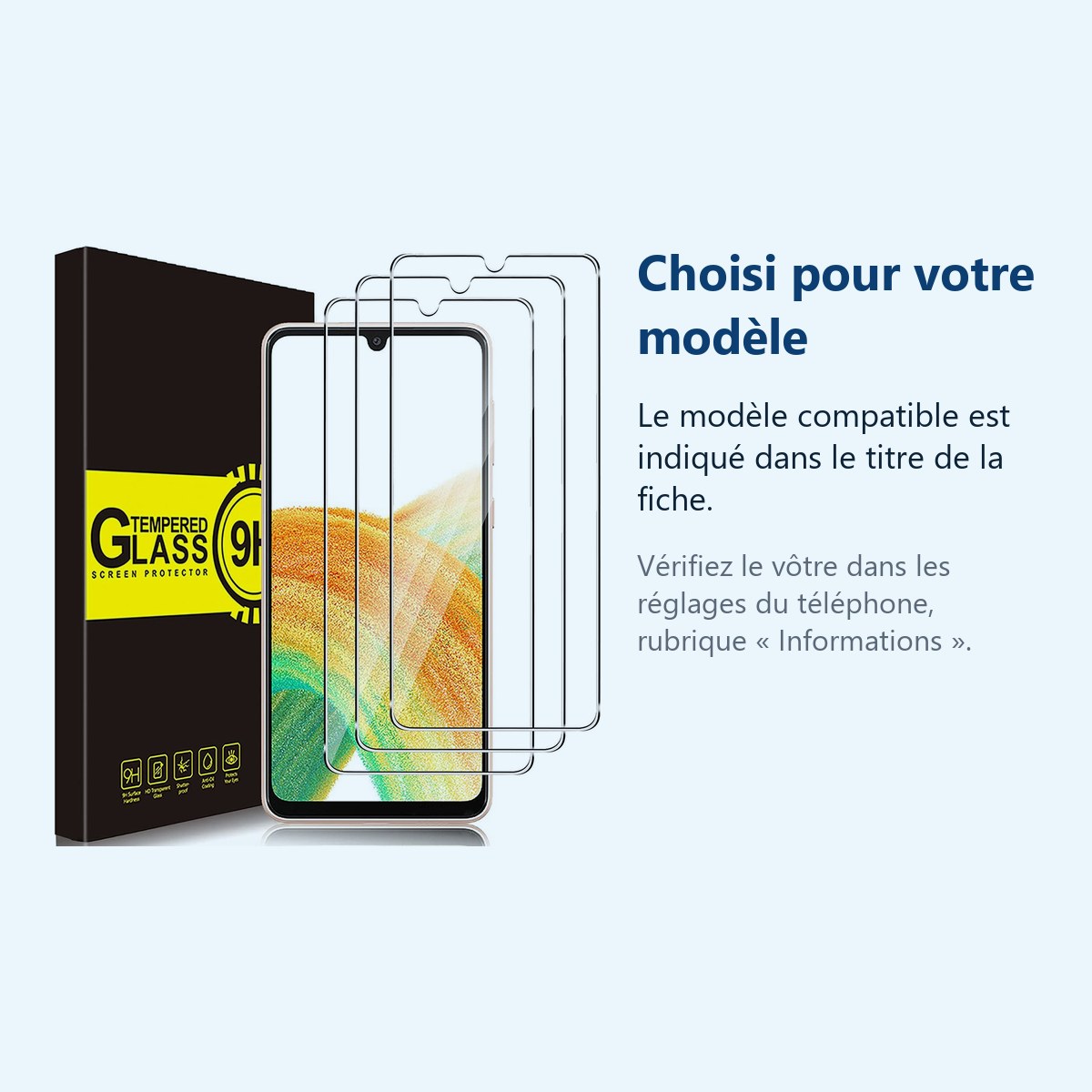 Accessoire ajusté au modèle exact – Verres Trempes X3 Pour Samsung A33 5G