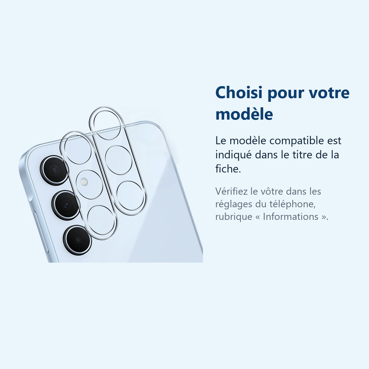 Accessoire ajusté au modèle exact – Verres Protection Camera Arriere Transparent X2 Pour Samsung Galaxy A35