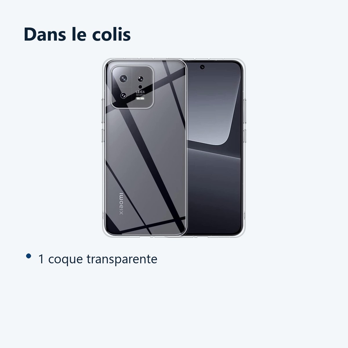 Contenu du colis – Coque Silicone Transparente Pour Xiaomi 13