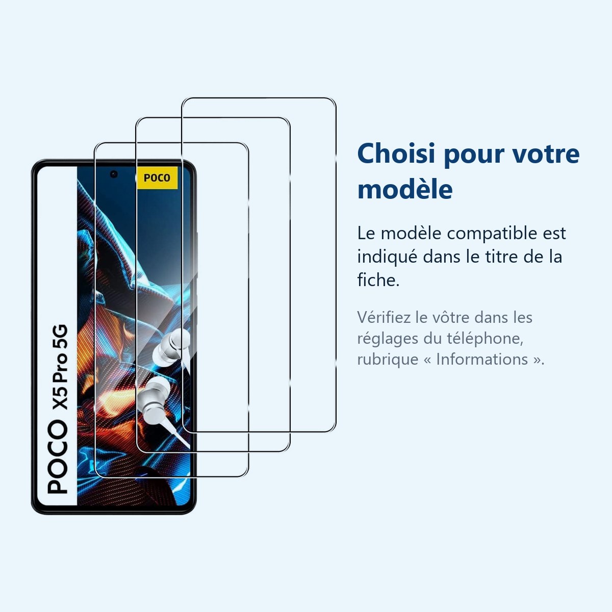 Accessoire ajusté au modèle exact – Verres Trempes X3 Pour Poco X5 Pro 5G