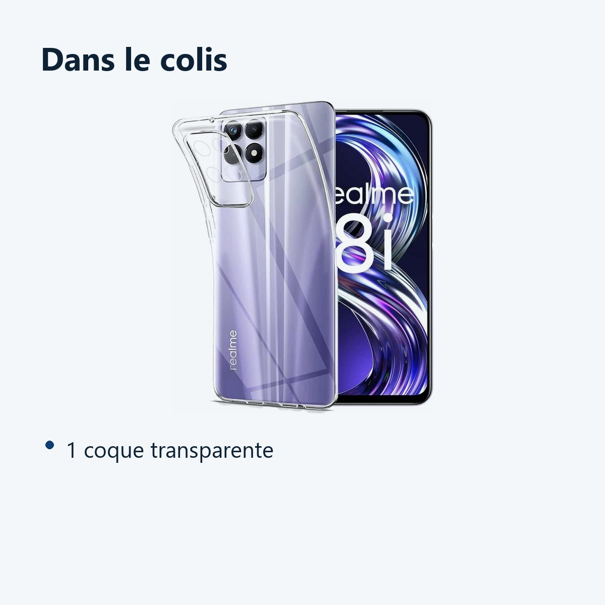 Contenu du colis – Coque Silicone Transparente Pour Realme 8i