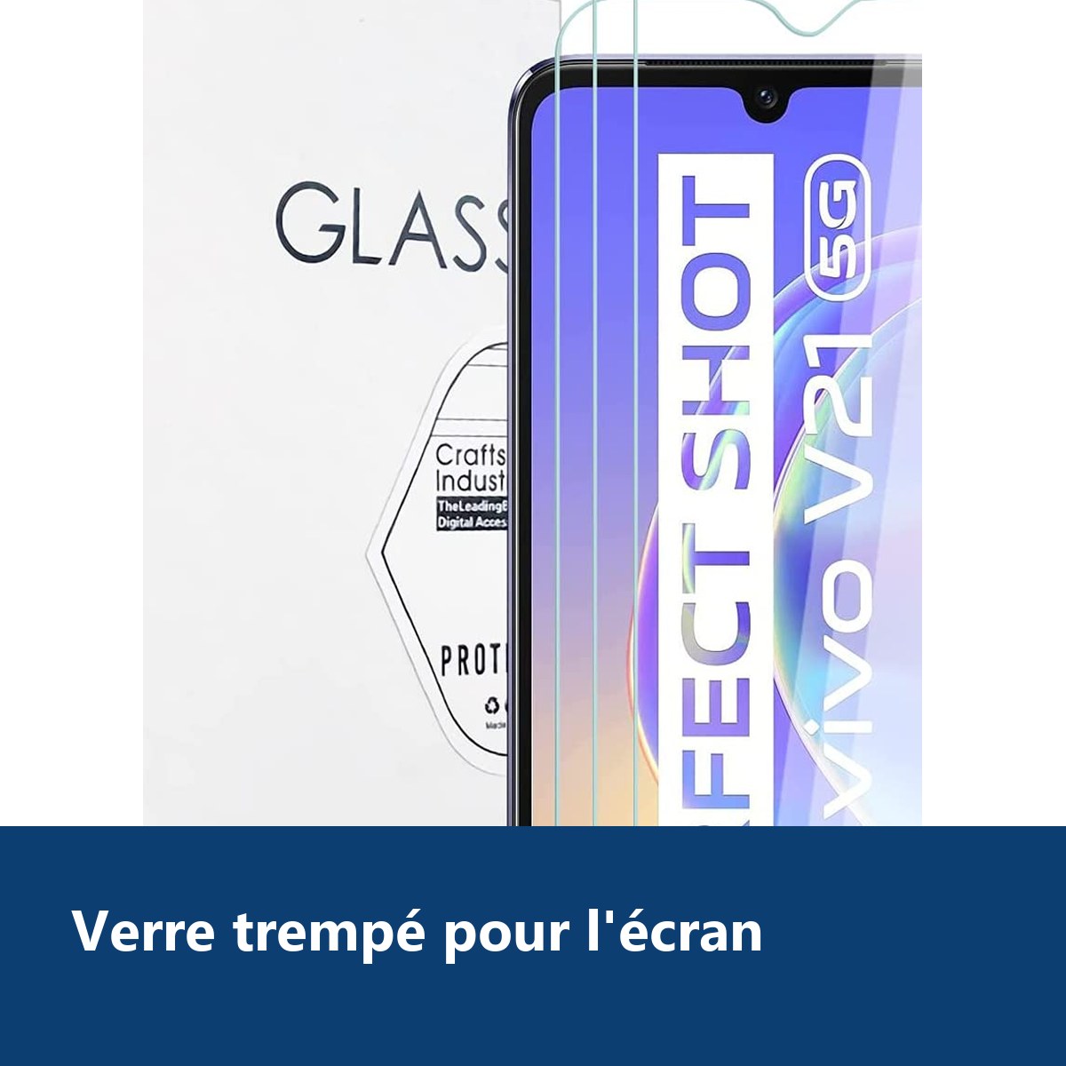 Vue de détail – Verres Trempes X3 Pour Vivo V21 5G