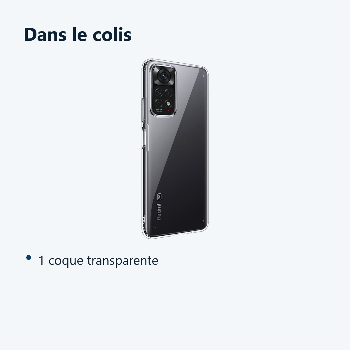 Contenu du colis – Coque Silicone Transparente Pour Xiaomi Redmi Note 11 Pro
