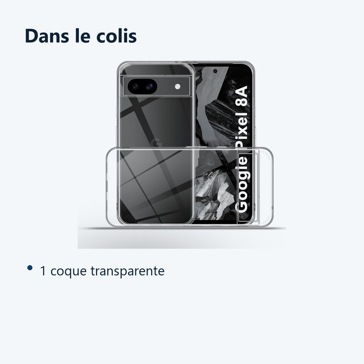 Contenu du colis – Coque Silicone Transparente Pour Google Pixel 8a