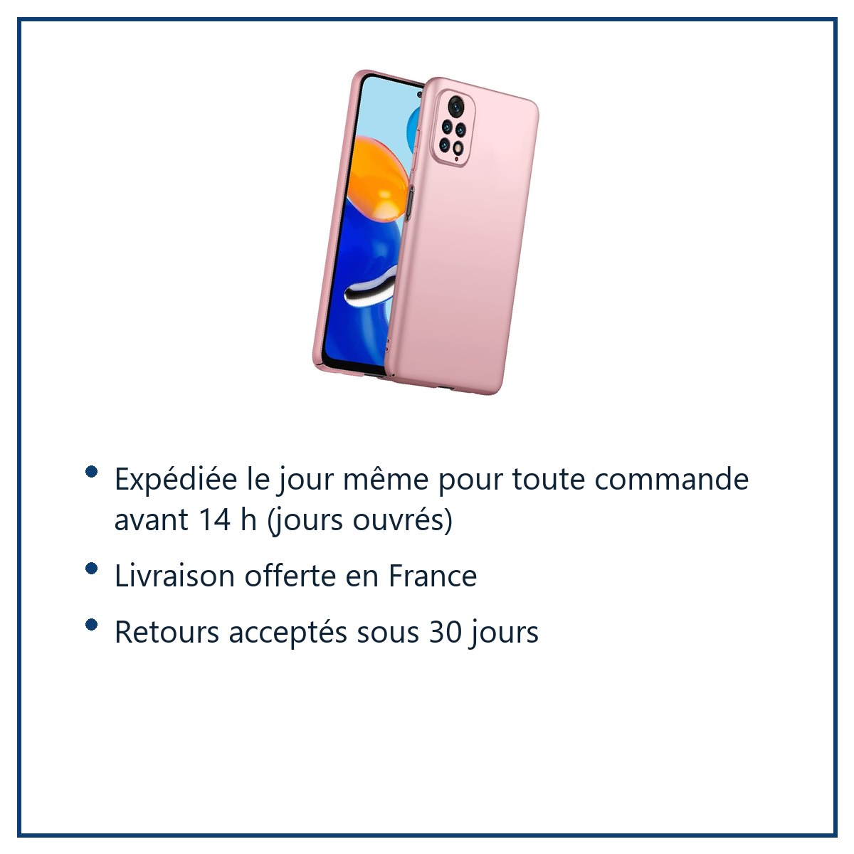 Expédition le jour même, livraison offerte, retours sous 30 jours – Coque Silicone Rose Pour Xiaomi Redmi Note 11 Pro
