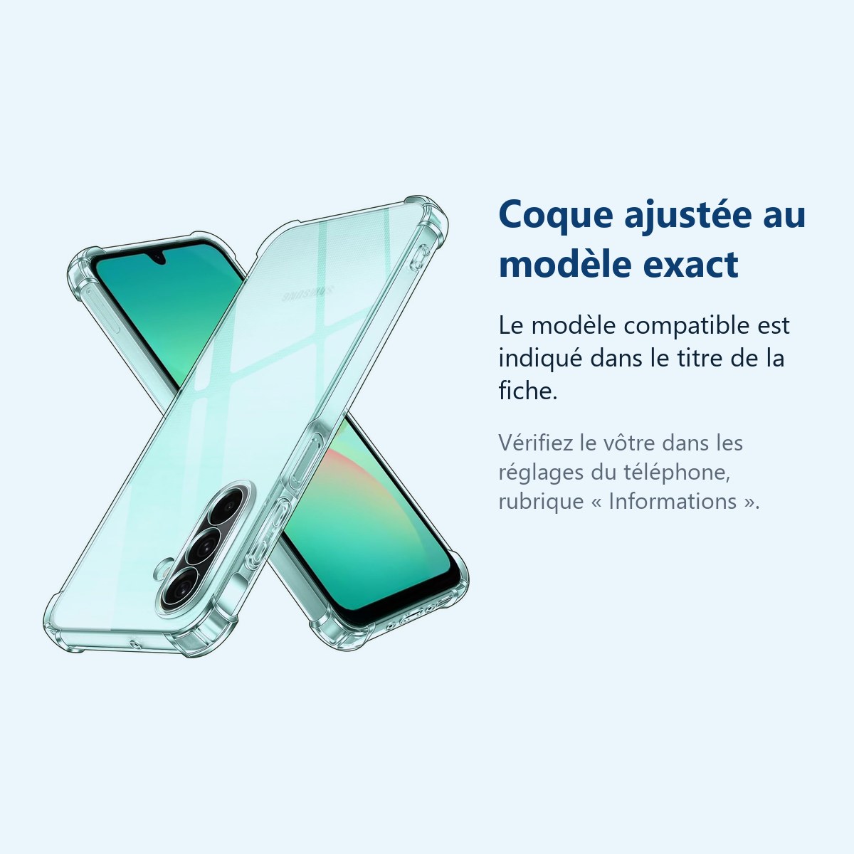 Accessoire ajusté au modèle exact – Coque Pour Samsung Galaxy A26 5G Silicone Transparente Angles Renforces