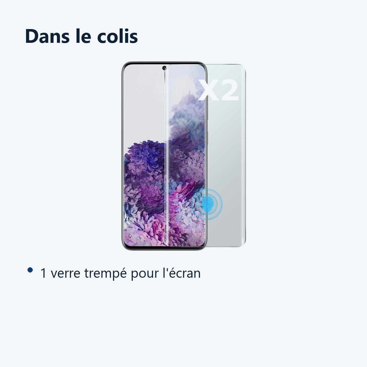 Contenu du colis – VERRE TREMPE INCURVE POUR SAMSUNG S20 PLUS X2
