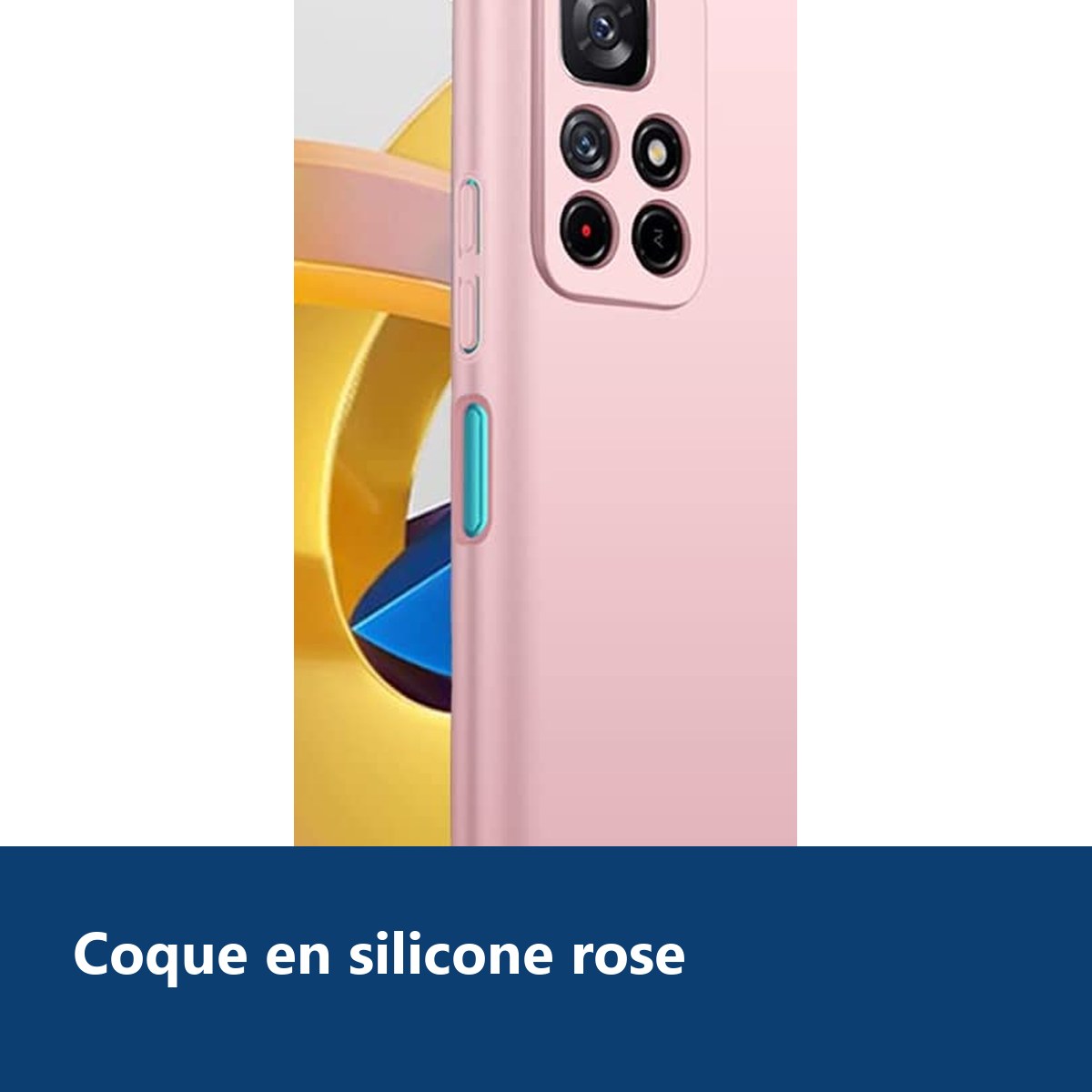 Vue de détail – Coque Silicone Rose Pour Poco M4 Pro 5G