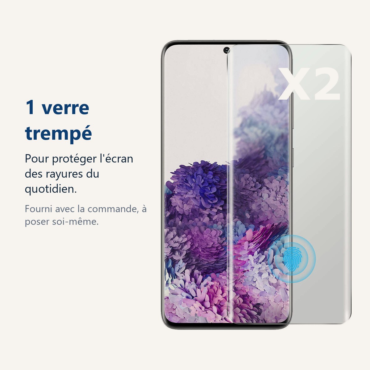 Verre trempé pour protéger lécran – VERRE TREMPE INCURVE POUR SAMSUNG S20 PLUS X2