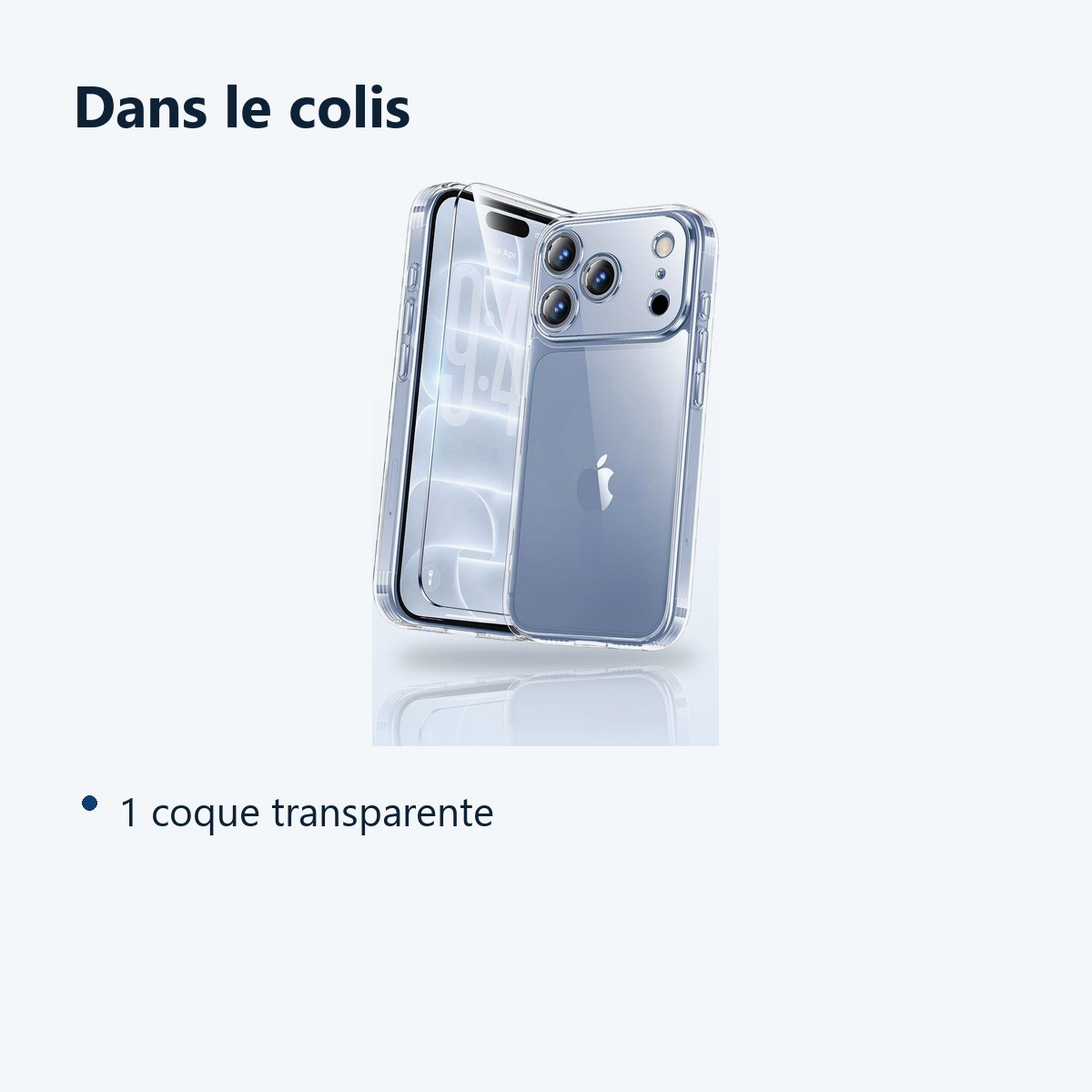 Contenu du colis – Coque Silicone Transparente Pour iPhone 18 Pro