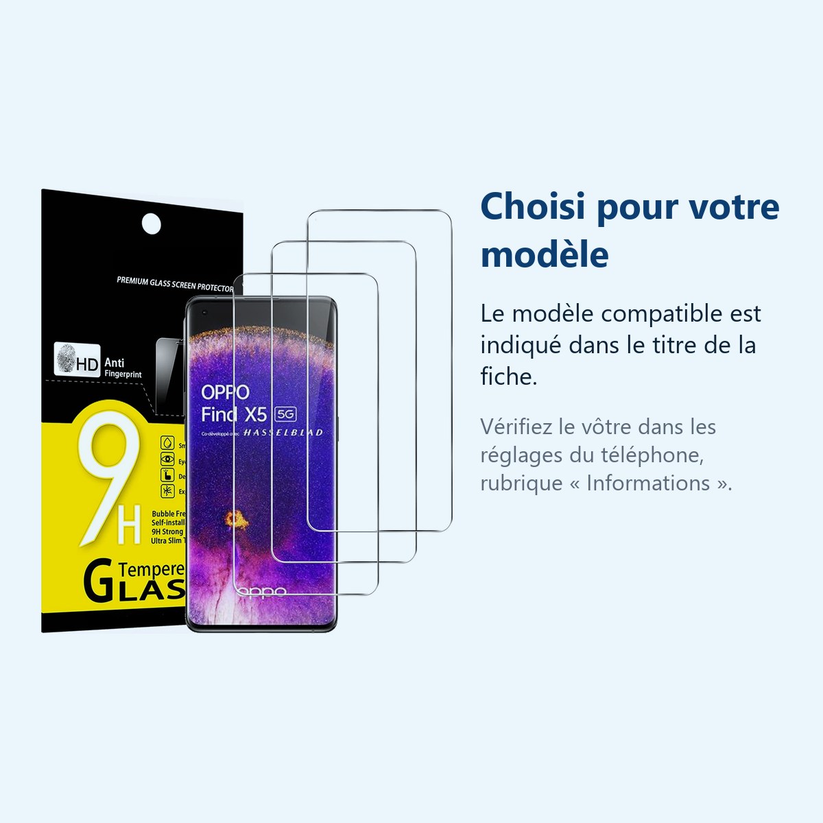 Accessoire ajusté au modèle exact – Verres Trempes X3 Pour Oppo Find X5 Lite