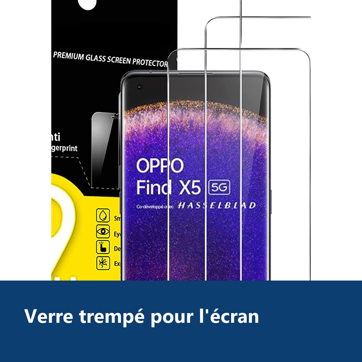 Vue de détail – Verres Trempes X3 Pour Oppo Find X5 Lite