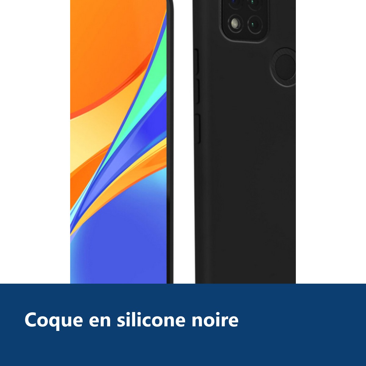Vue de détail – Coque Silicone Couleur Noir Pour Xiaomi Redmi 9C / 9C NFC