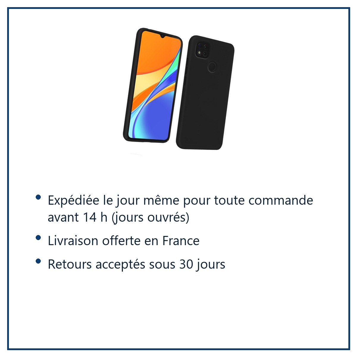 Expédition le jour même, livraison offerte, retours sous 30 jours – Coque Silicone Couleur Noir Pour Xiaomi Redmi 9C / 9C NFC
