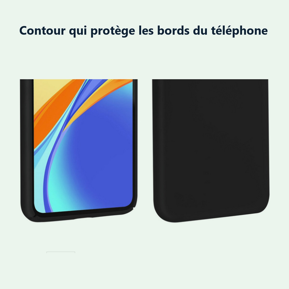 Contour qui protège les bords – Coque Silicone Couleur Noir Pour Xiaomi Redmi 9C / 9C NFC
