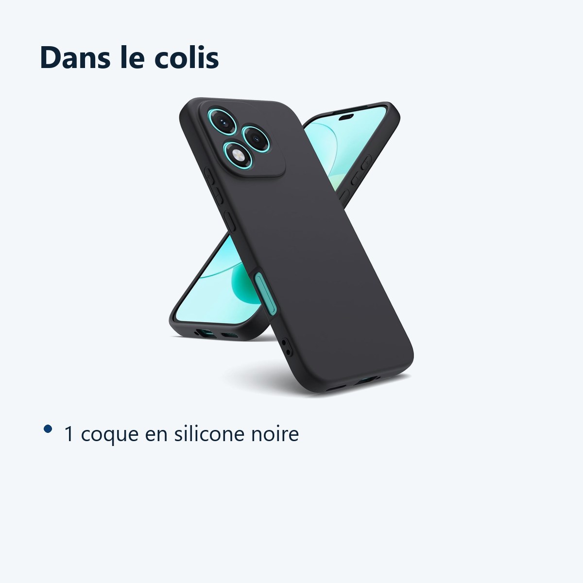 Contenu du colis – Coque Silicone Noir Pour Honor 400 Lite