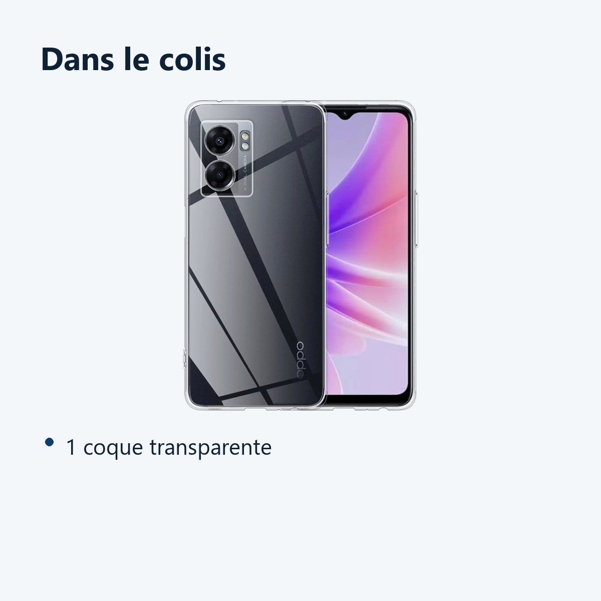 Contenu du colis – Coque Silicone Transparente Pour Oppo A77 5G / A57 5G