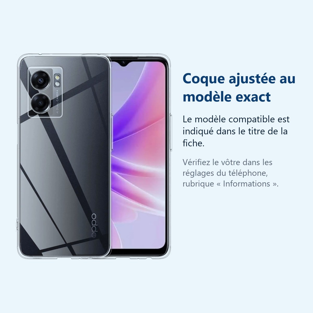 Accessoire ajusté au modèle exact – Coque Silicone Transparente Pour Oppo A77 5G / A57 5G