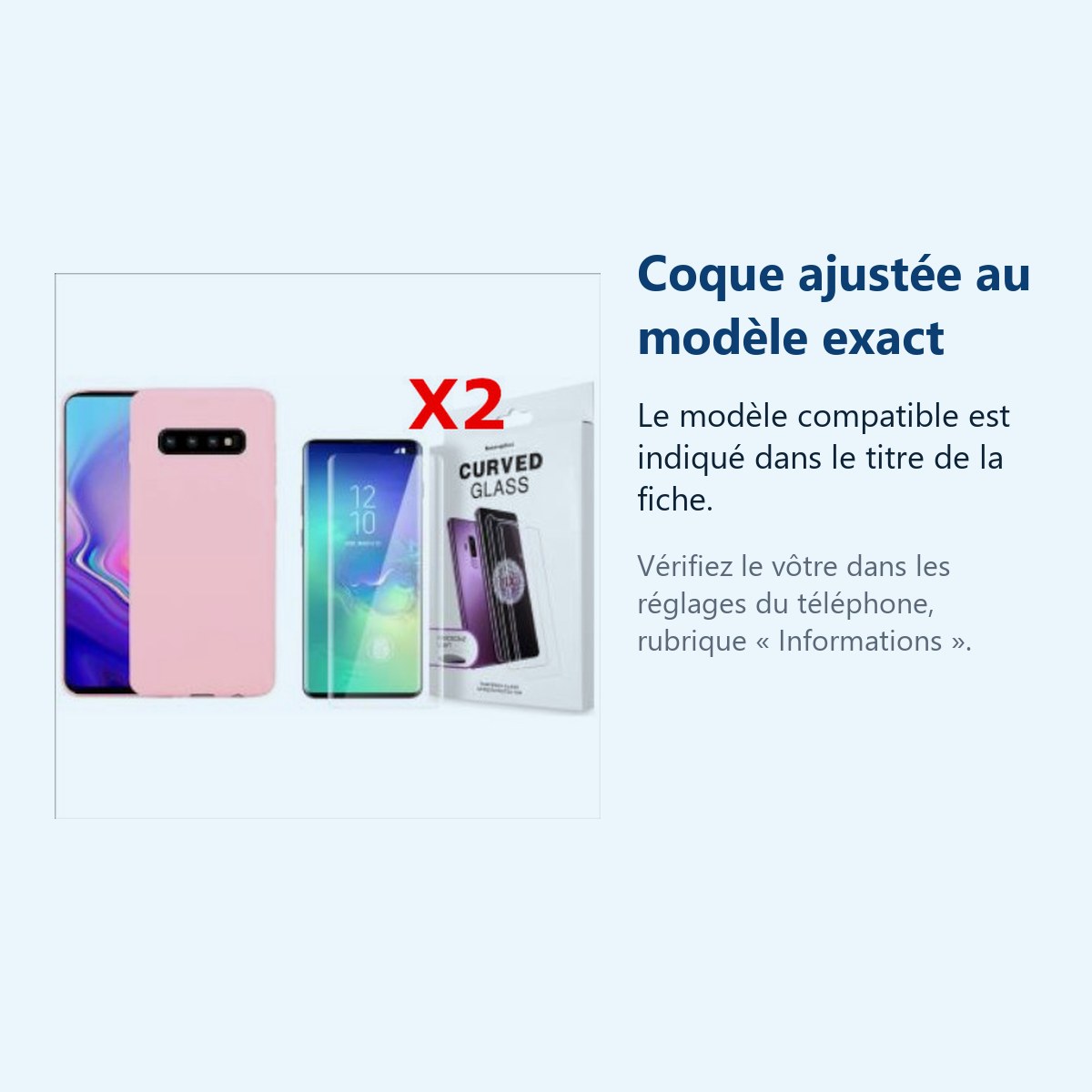 Accessoire ajusté au modèle exact – Coque Silicone pour Samsung S10 Plus Etui de Protection Rose Antichoc + 2 Verres Trempes