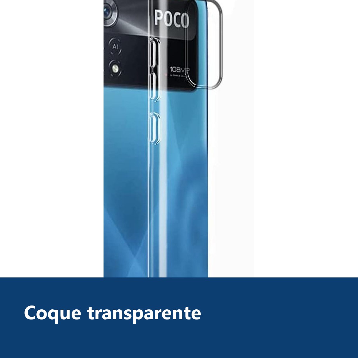 Vue de détail – Coque Silicone Transparente Pour Poco X4 Pro 5G