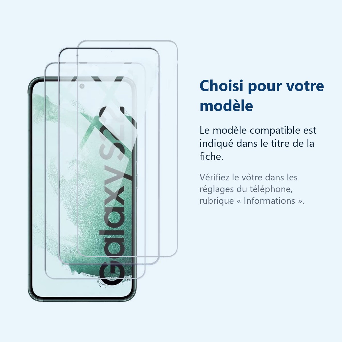 Accessoire ajusté au modèle exact – Verres Trempes X3 Pour Samsung Galaxy S22 5G