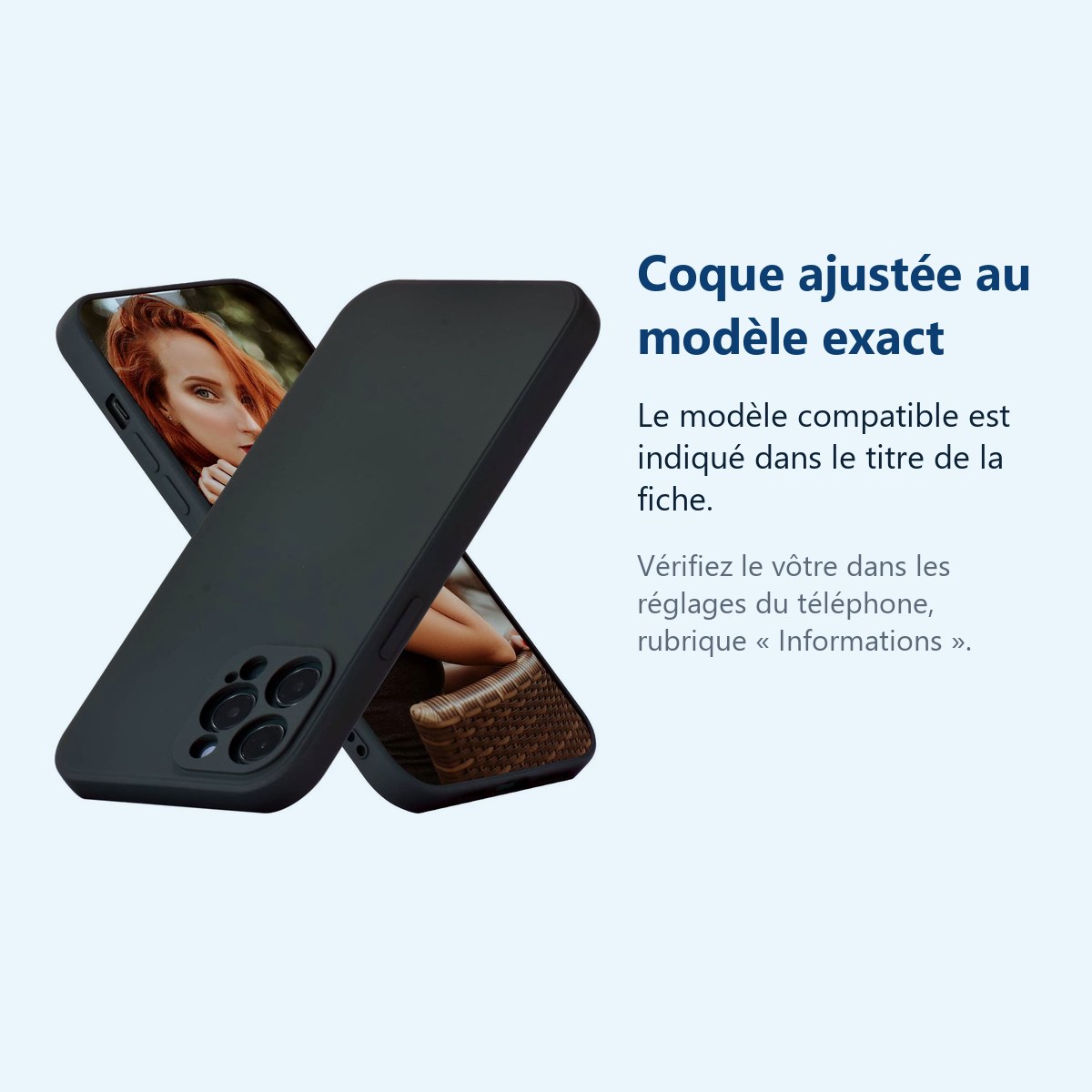 Accessoire ajusté au modèle exact – Coque Silicone Couleur Noire Pour iPhone 12 Pro Max
