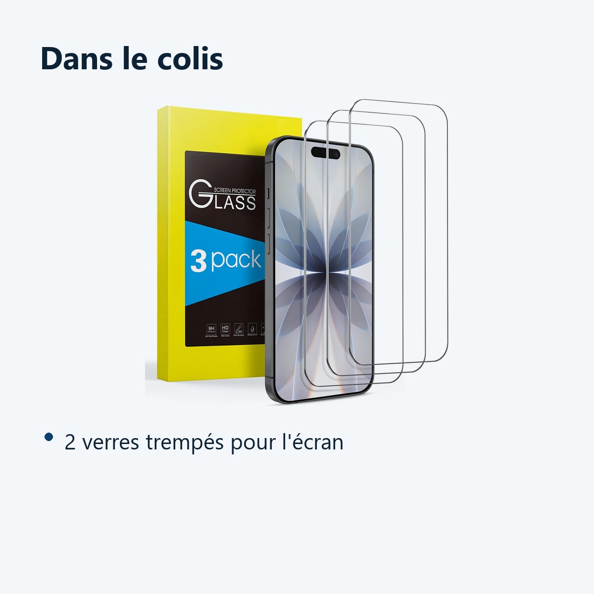 Contenu du colis – Verres Trempes X3 Pour iPhone 17