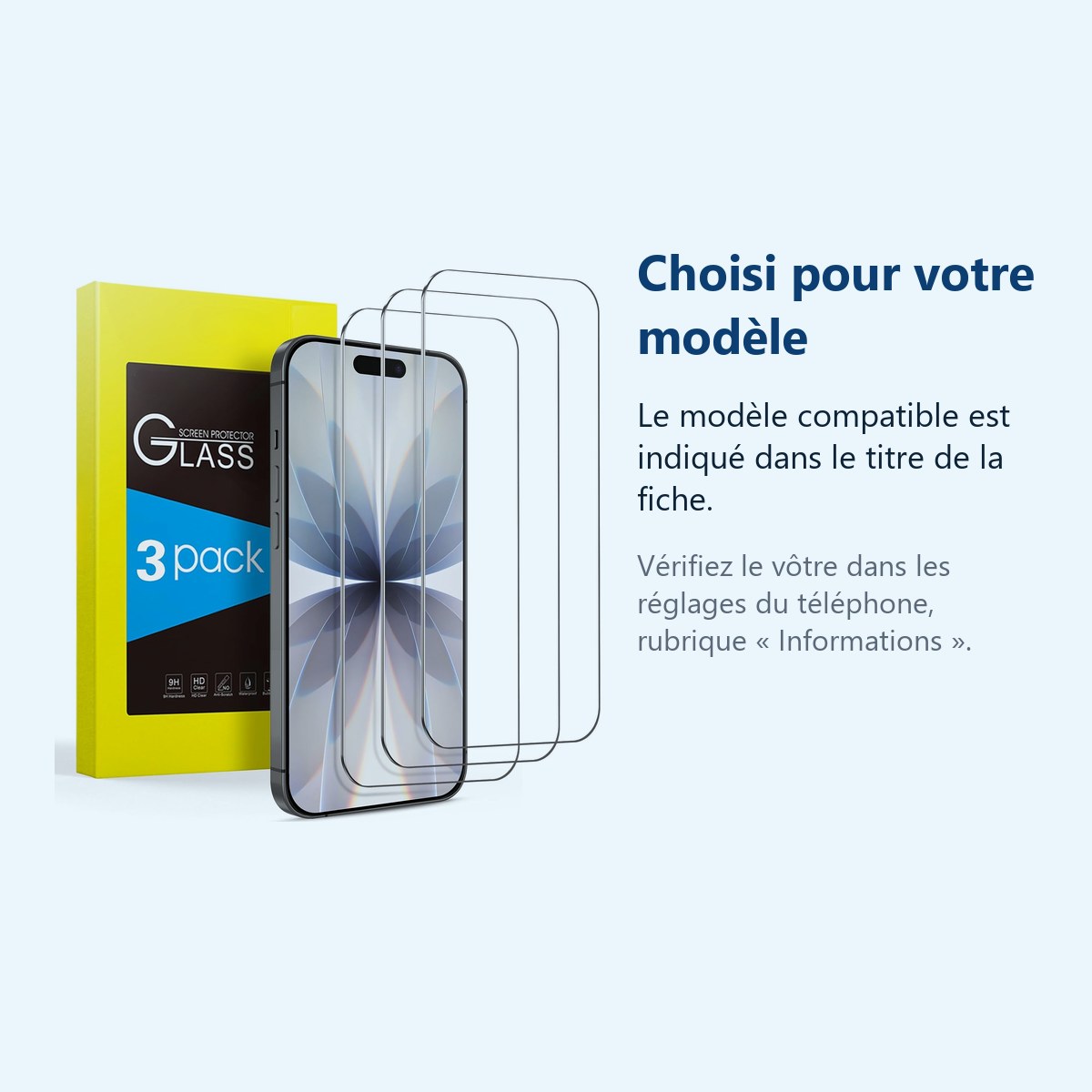 Accessoire ajusté au modèle exact – Verres Trempes X3 Pour iPhone 17
