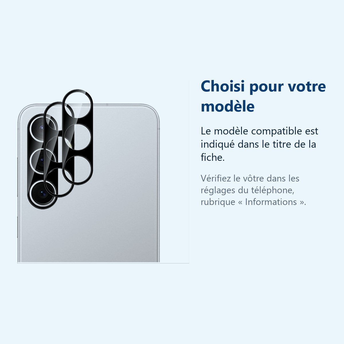Accessoire ajusté au modèle exact – Verres Protection Camera Arriere X2 Pour Samsung Galaxy S24 Plus