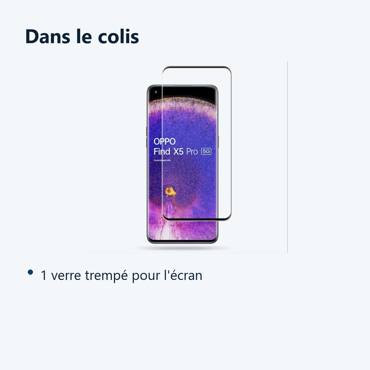 Contenu du colis – Verre Trempe Pour Oppo Find X5 Pro