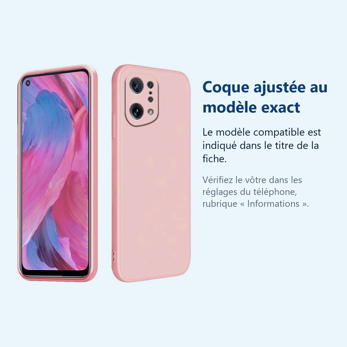 Accessoire ajusté au modèle exact – Coque Silicone Rose Pour Oppo Find X5 Pro