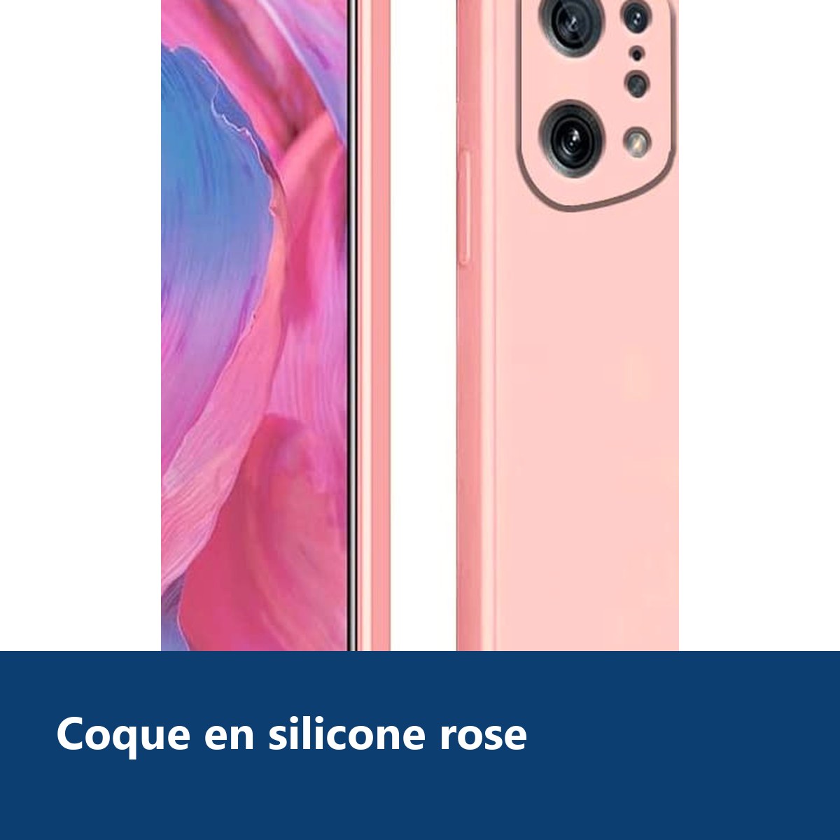 Vue de détail – Coque Silicone Rose Pour Oppo Find X5 Pro