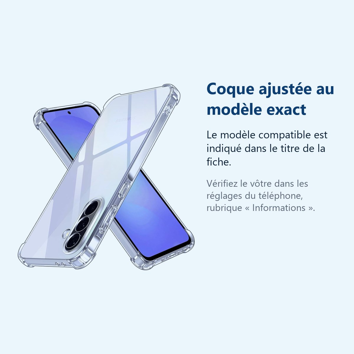 Accessoire ajusté au modèle exact – Coque Pour Samsung Galaxy A36 5G Silicone Transparente Angles Renforces
