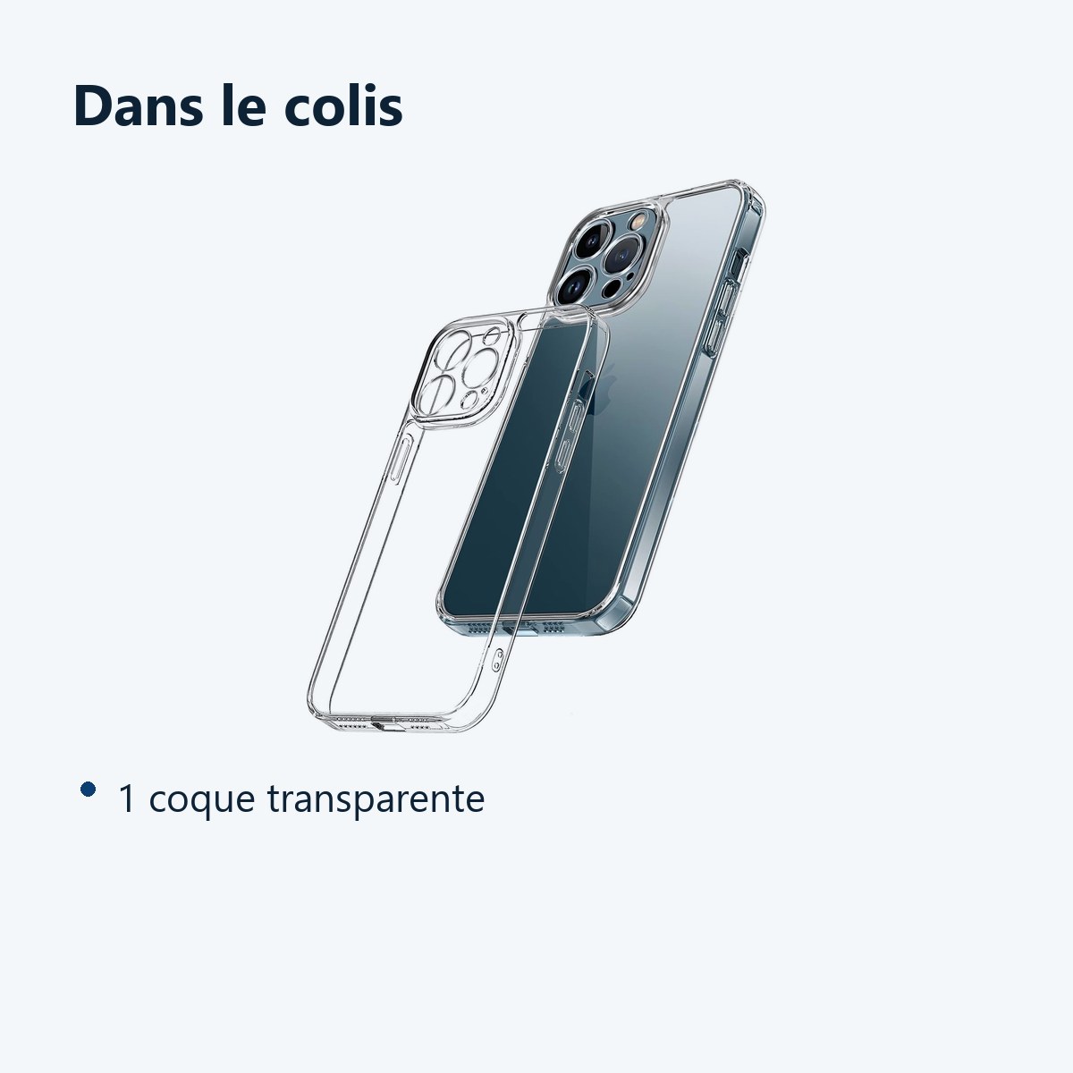 Contenu du colis – Coque Transparente pour iPhone 12 Pro Max (6,7 pouces)